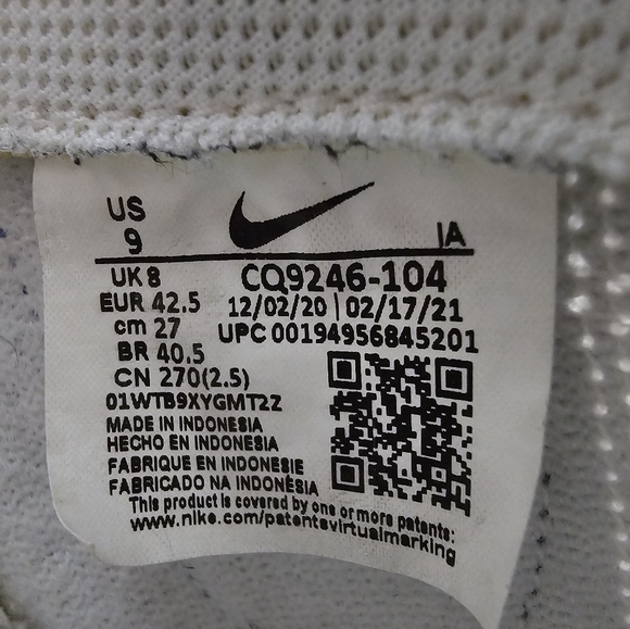 Nike Court Royale 2 Low Men’s Athletic Casual Shoes size 9 white/blue - Picture 9 of 9